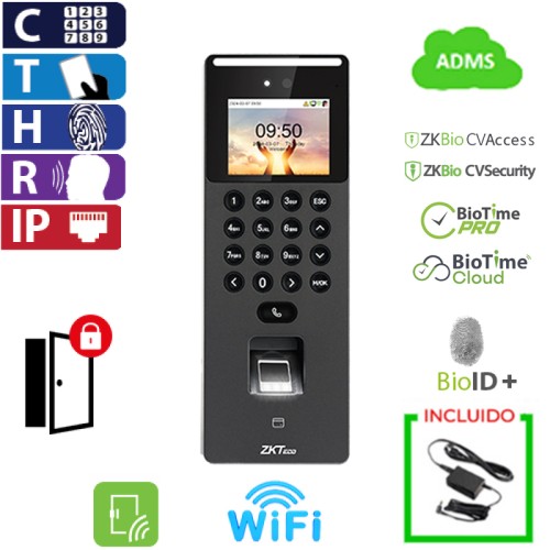                                                                              Terminal de Control de Acceso y Control de Tiempo y Asistencia con Wifi ZKteco (SenseFace 2A Wif)